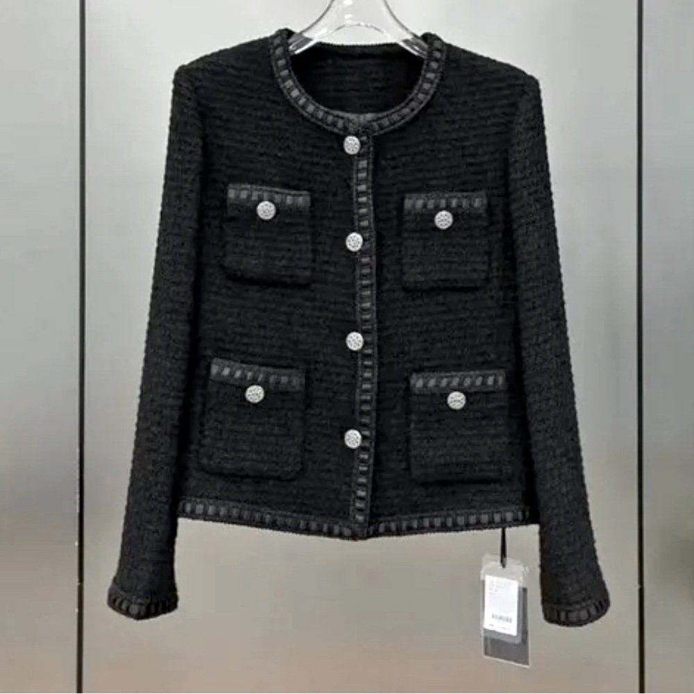 Black Classic tweed jacket XL size 10-12